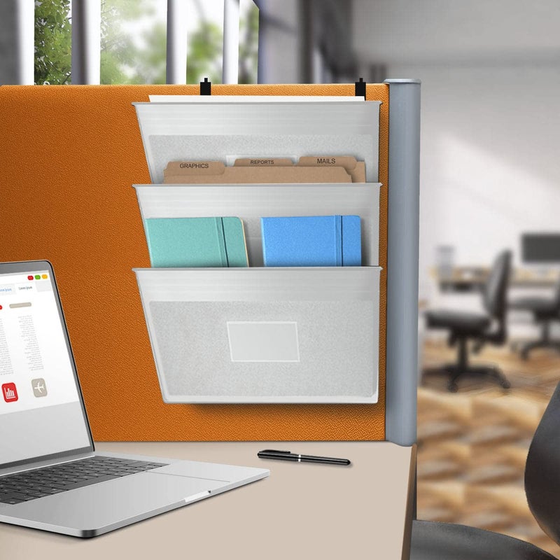 Acrimet Wall Mount Pocket File Organizer Holder (Hangers Included) (White Color) (3 Pack) - Image 5